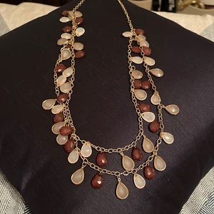 Long gold necklace
